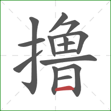 撸的笔顺第15画：横