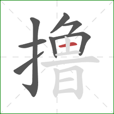 撸的笔顺第8画：横