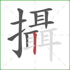 攝的笔顺第12画:竖 攝的笔顺第12画:竖