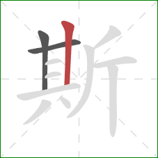 斯的笔顺第3画：竖