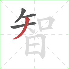智的笔顺第4画：撇