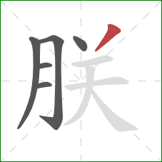 朕的笔顺第6画：撇