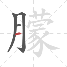 朦的笔顺第4画：横