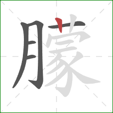 朦的笔顺第6画：竖