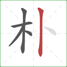 朴的笔顺第5画：竖