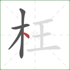 枉的笔顺第4画：点