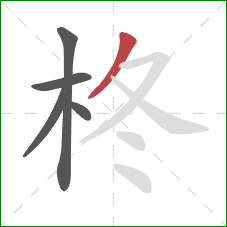 柊的笔顺第5画：撇