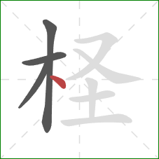 柽的笔顺第4画：点