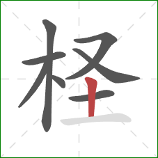 柽的笔顺第8画：竖