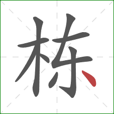 栋的笔顺第9画：点