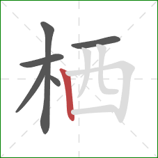 栖的笔顺第6画:竖 栖的笔顺第6画:竖