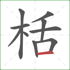 栝的笔顺第10画：横