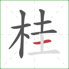 桂的笔顺第8画：横