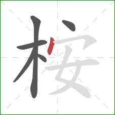 桉的笔顺第6画：点