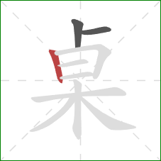 桌的笔顺第3画：竖