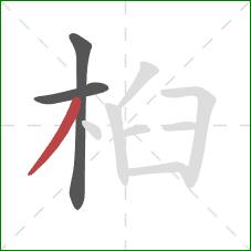桕的笔顺第3画:撇 桕的笔顺第3画:撇