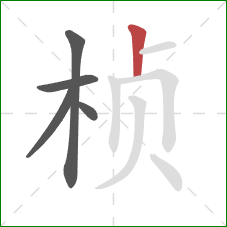桢的笔顺第5画：竖