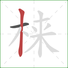 梾的笔顺第2画：竖