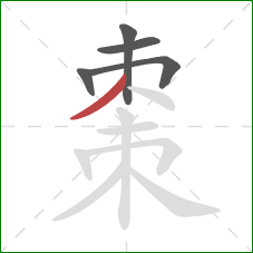 棗的笔顺第5画：撇