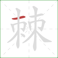 棘的笔顺第1画：横