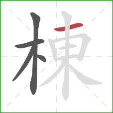 棟的笔顺第5画：横