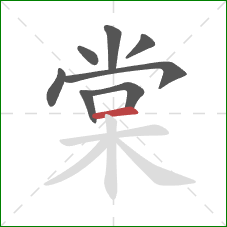 棠的笔顺第8画：横