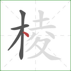 棱的笔顺第4画：点