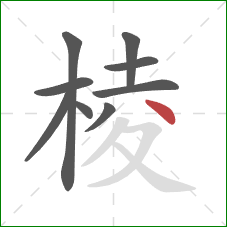 棱的笔顺第9画：点