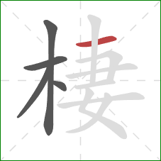 棲的笔顺第5画：横