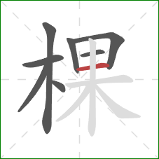 棵的笔顺第8画：横