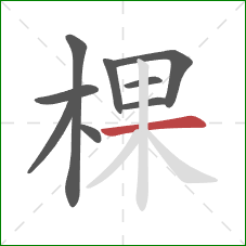 棵的笔顺第9画：横