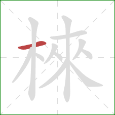 棶的笔顺第1画：横