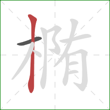 椭的笔顺第2画：竖