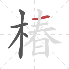 椿的笔顺第5画：横