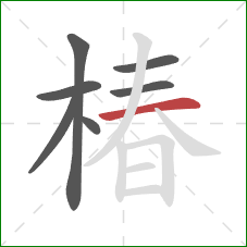 椿的笔顺第7画：横