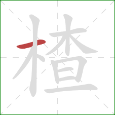 楂的笔顺第1画：横