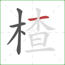 楂的笔顺第5画：横