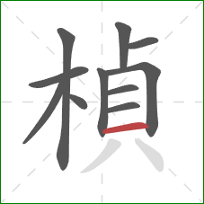 楨的笔顺第11画：横