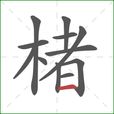 楮的笔顺第12画：横