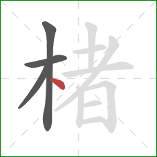 楮的笔顺第4画：点