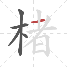 楮的笔顺第5画：横