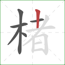 楮的笔顺第6画：竖