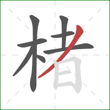 楮的笔顺第8画：撇