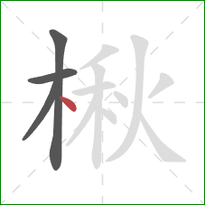 楸的笔顺第4画：点