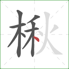 楸的笔顺第9画：点