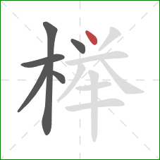 榉的笔顺第6画：点