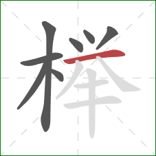 榉的笔顺第8画：横