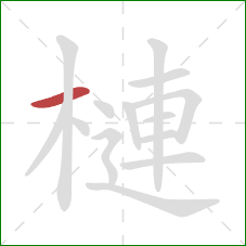 槤的笔顺第1画：横