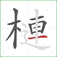 槤的笔顺第10画：横