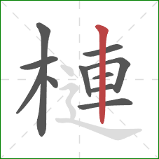 槤的笔顺第11画：竖